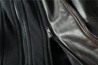 Chaqueta de cuero para motocicleta cortavientos con cremallera y cuello levantado de PU para hombre, informal, ajustado, de lana, para invierno, Otoño e Invierno - details 13