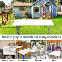 Mantel cubre protección para acampar al aire libre cubierta de mesa Rectangular poliéster lavable plegable elástico ajustado Tabl - details 4