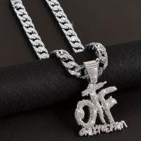 Collar de cadena con colgante de letras OTF para hombres, hip hop, Miami - details 0