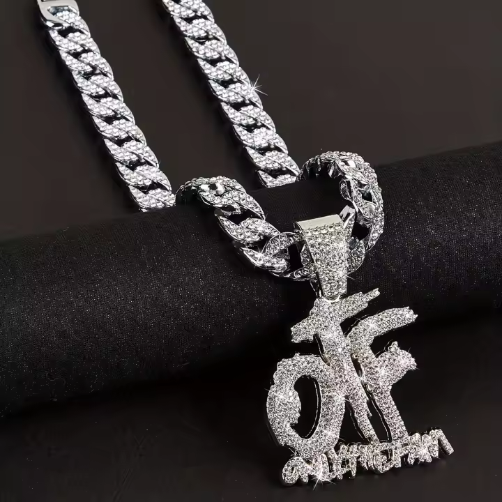 Collar de Cadena con Colgante de Letras Estilo Hip Hop para Hombres Joyería de Gafas de Sol y Relojes - 1