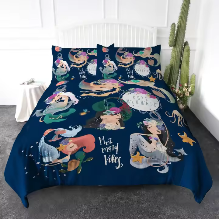 3 uds funda de edredón funda nórdica afroamericana para niñas y niños lindo Ballet princesa bailarina juego de cama doble reina tamaño King funda de poliéster Qulit - 1