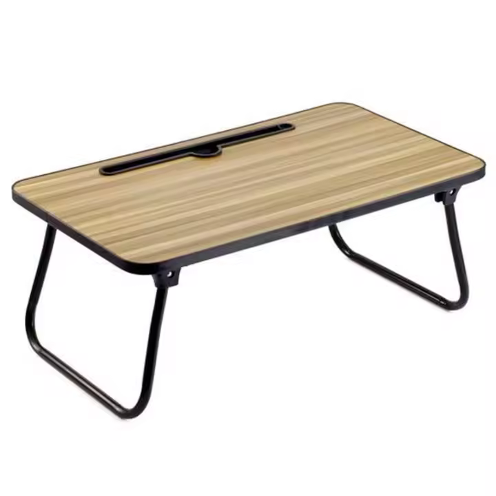 Mesa auxiliar plegable con ranura Madera y metal Bandeja para cama con patas Máx. 10 kg - 1