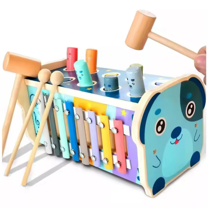 Juguete Didáctico para Niño, Carrito De Cachorro 5en1 Con Martillo - 1