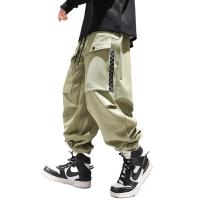 Primavera otoño estilo japonés pantalones de Color sólido hombres sueltos cintura elástica cordón pies atados pantalones Cargo bolsillos ropa masculina - details 0