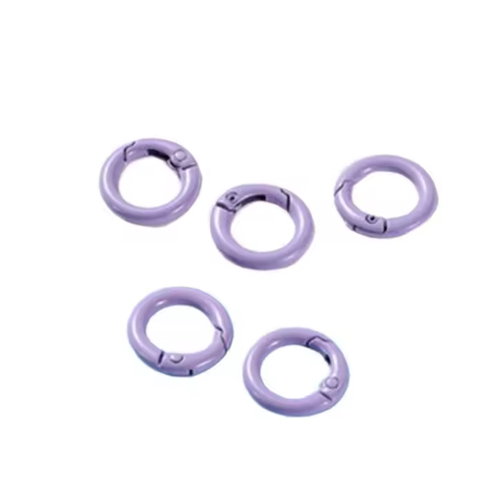 5 uds DIY 25mm O Ring llavero Clips colorido duradero que se puede abrir mosquetón redondo Metal resorte cierre cadena de perro - 1