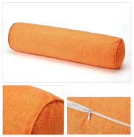 Almohada cilíndrica de lino y algodón, cojín de cabecera de sofá de oficina, extraíble y lavable, Color sólido - details 6