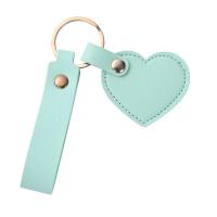 LLavero con forma de corazón de PU, bolso de Color sólido, llavero de cuero con forma de corazón, accesorio colgante, decoración para mochila, colgante colorido - details 5