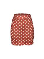 Media falda elegante de cintura elástica estilo Qianniao, Falda corta de cintura alta que abraza la cadera - details 34