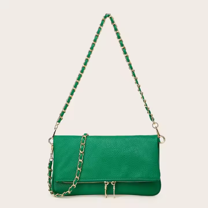 2025 Popular Lichi Patrón Bajo El Brazo Cadena Pequeña Bolsa De Moda De Gama Alta Señoras Hombro Cuadrado Crossbody Bolsa - 1