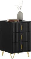 Mesita de Noche Mesa Auxiliar Mobiliario de Salón Moderno con 2 cajones L40xP40xH47 cm ES - details 18