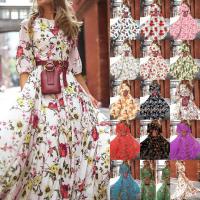 2025 primavera y otoño nuevos vestidos europeos y americanos impreso péndulo temperamento gasa floral vestido delgado - details 0