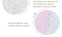 Orgullosas fundas protectoras de papel pintado semitransparente Ence blanco y rosa para fiestas de bodas, manteles bordados, paños de cocina, - details 4
