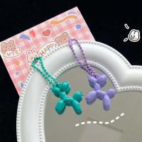 Llavero con forma de cachorro y globos de colores crema con personalidad, cadena de bolas, colgante de perro de dibujos animados, abalorios para bolso, llavero para mujer - details 4