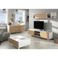 Mueble de Buffet de 3 Puertas Zaiken Plus Blanco Brillo y Roble Canadian - details 8