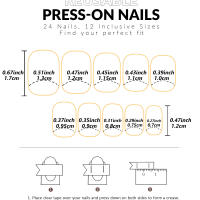 24 Piezas De Uñas Postizas Cortas Cuadradas Estilo Francés Con Flores + 1 Pegamento + 1 Lija Para Uñas - details 23