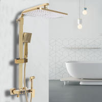 Sistema de ducha 3 en 1 con lluvia, ducha de mano, caño giratorio para baño, bañera, grifo de Ducha - details 1