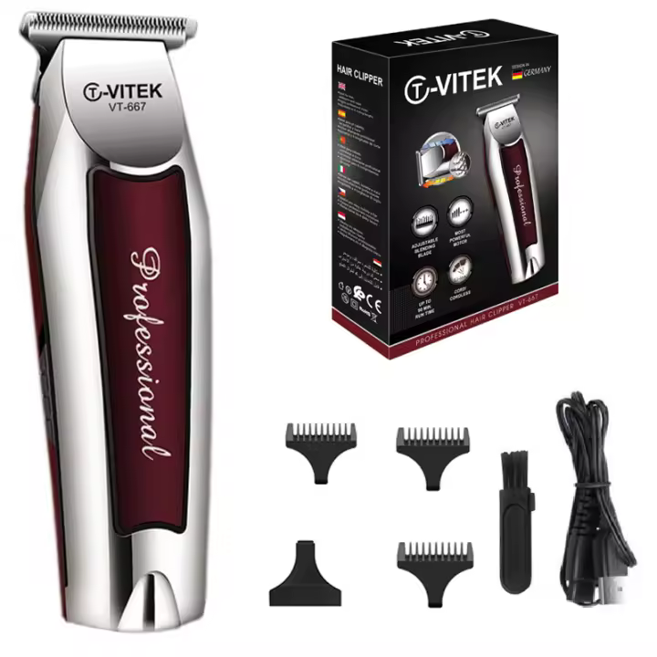 Cortadora de pelo eléctrica recargable para hombres, recortadora de pelo inalámbrica con cable, máquina de corte de pelo con borde de barba, trabajo de detalle de contorno - 1