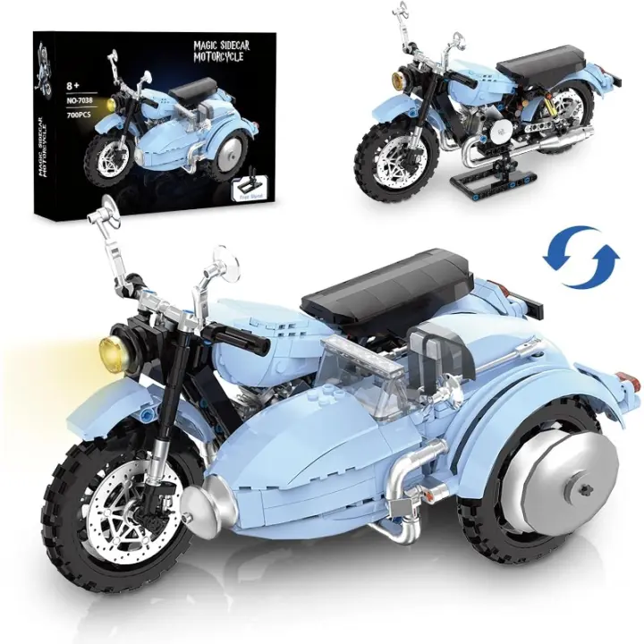 Juego de construcción de motocicleta Harry Hagrid Magic Sidecar, Kit de modelo de exhibición de motocicleta de cerámica coleccionable para adultos, STEM, regalo de cumpleaños de Navidad, juguete para niños y niñas (700 piezas) - 1