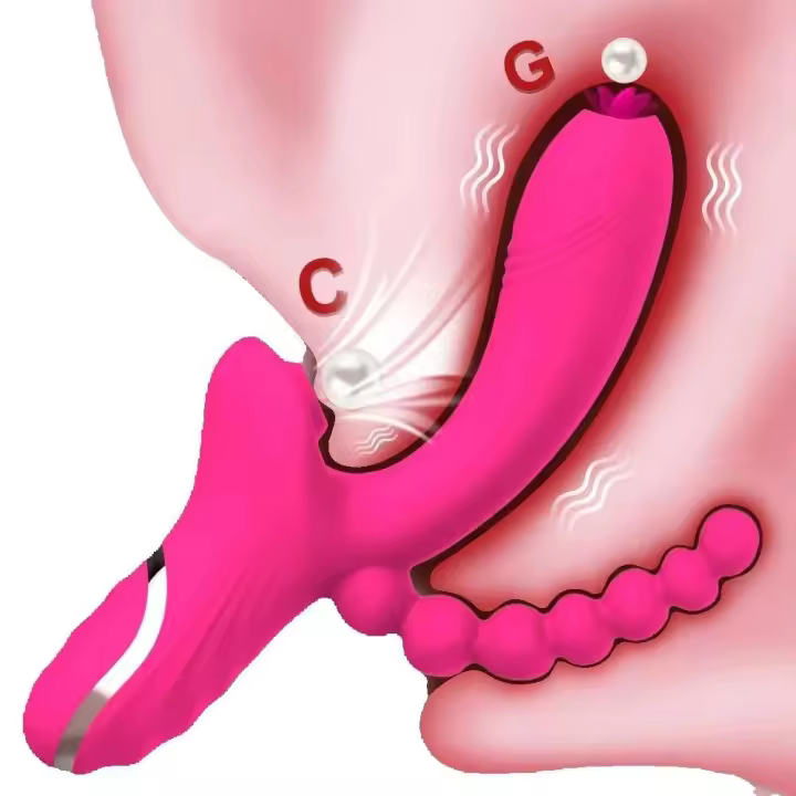 Leten 3 en 1 consolador con ventosa para clítoris vibrador para mujeres clítoris punto G lengua lamiendo estimulador de vacío juguetes sexuales productos para adultos para mujeres - 1