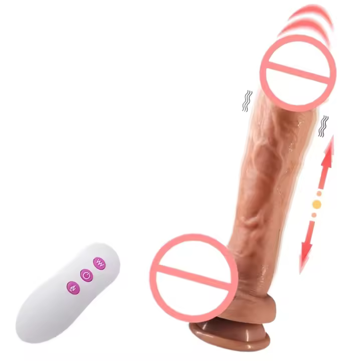 Vibrador de calentamiento de empuje realista, Juguetes sexuales para mujeres, punto G, estimulación Anal, consolador con Control remoto, juguete para adultos, orgasmo rápido - 1