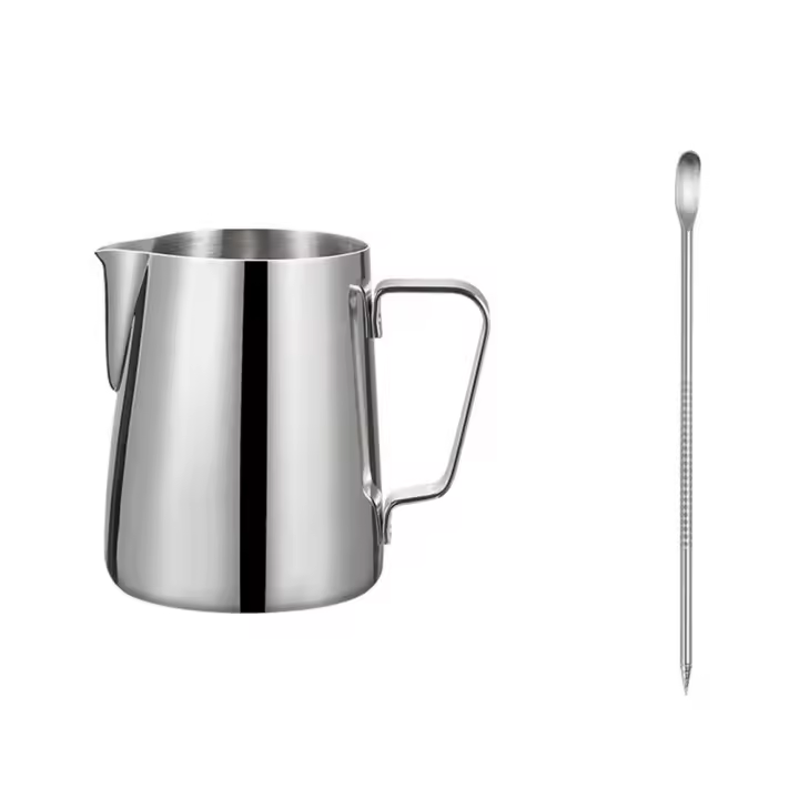 Jarra de espuma de leche a escala transparente, vaso de espuma de leche sin goteo, bolígrafo de Arte Latte, fácil de limpiar, acero inoxidable 304 - 1