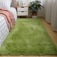 Alfombra de felpa suave y esponjosa para sala de estar, alfombrilla gruesa antideslizante para dormitorio y baño, decoración de habitación, color negro - details 6