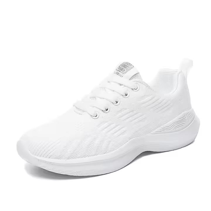 Zapatos de mujer ligeros y transpirables de verano, zapatillas para correr tejidas con mosca de suela gruesa - 1
