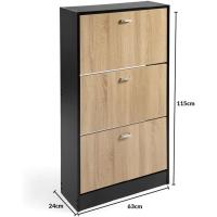 Mínimalista Diseño de Puerta Oscilobatiente 6 Baldas para 28 Zapatos Estructura Blanco/Taupe - details 10