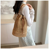 Bolso de paja tejido hueco, bolso de cubo, bolso de playa, bolso de hombro casual, bolso de moda, bolso de mujer - details 4