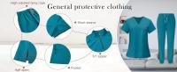 Uniforme de enfermera de color sólido para mujer, traje de pantalones de manga corta con cuello en V de tela de secado rápido, uniforme de enfermería con múltiples bolsillos - details 70