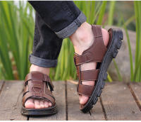 Sandalias informales impermeables para hombre, zapatos transpirables de cuero, antideslizantes, para playa y exterior, Verano - details 11
