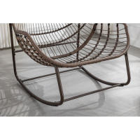 Silla de Rocking de Mascarete Moderna de Grajo Silla de Sillón Cómoda para Exteriores con Cojín Grueso Ideal para Balcón, Porche, Jardín, Patio - details 5