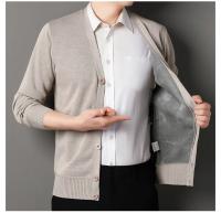 Cardigan Casual para Hombres Cuello en V Pantalón de Moda de Otoño e Invierno Tejido de Botones - details 3