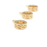 Círculo redondo de latón de Color dorado de 18K, pulseras con agujeros grandes, collares de cuentas, colgantes, conectores, suministros para fabricación de joyas - details 43