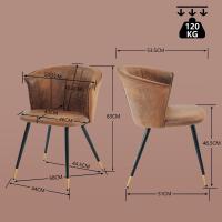 Juego de 2 Sillas de Comedor Vintage Sillón Tapizado en Gamuza con Reposabrazos Patas Metálicas para Cocina Salón - details 10