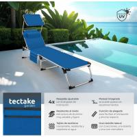 Tumbona Jardín Exterior de Aluminio, Tumbona Plegable con Reposacabezas, Parasol y Bolsillo Lateral, Tumbona Playa Reclinable en 6 Posiciones, Tumbona Piscina Resistente a Intemperie - Gris - details 34
