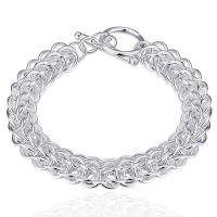 Pulsera de cadena trenzada fina para mujeres y hombres, plata, 8 pulgadas, regalo de joyería - details 0