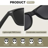 Gafas de Sol polarizadas-Protección Gafas de Sol rectangulares Retro Negro Gafas de Sol Unisex Clásico Ultraligero Sombras - details 1