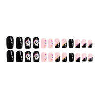 Uñas artificiales de cobertura completa para mujer y niña, uñas postizas cuadradas de estilo Halloween, manicura DIY - details 4