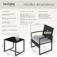 Conjunto de Jardín Exterior para 2 Personas Muebles de Jardín 2 Sillas con Almohadillas - details 5