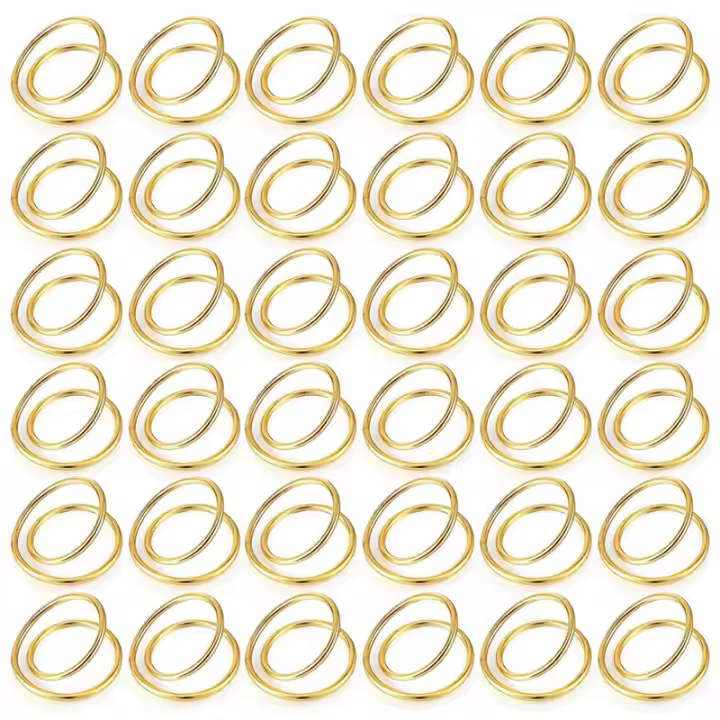 Anillo de servilleta en espiral de Metal, hebillas simples para bodas, recepción, cena, fiesta, decoración de mesa de Buffet, oro, 36 piezas - 1