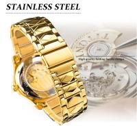 Reloj mecánico automático transparente Forsining 199A de lujo de primera calidad con esqueleto de moda avanzada, correa de acero, relojes antiguos luminosos para hombre - details 7