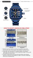 Reloj cronógrafo para hombre, luminoso, resistente al agua, reloj de cuarzo, correa de acero inoxidable, reloj de pulsera multifuncional para negocios - details 4