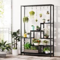 Soporte alto para plantas de interior de 5 niveles, estante de metal de 180 cm con 10 ganchos para colgar en S, estante de exhibición multiusos para bonsái de flores para interiores - details 20