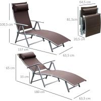 Sillón de Jardín Plegable con Resalto Ajustable 7 Niveles Carga de 165kg - details 29
