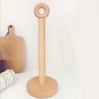 Estante de papel en rollo de madera antideslizante Simple, soporte de papel en rollo de pie sin rasgo con una sola mano, bonito soporte para servilletas para el hogar - details 2