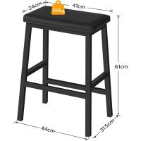 Juego de Taburetes de Bar de Altura de 61 cm Duradero Fácil Montaje Negro EBB01MD01 - details 2