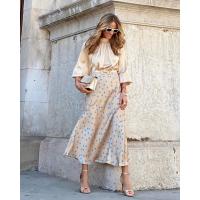 Falda larga casual con estampado de lunares para mujer con falda larga - details 12