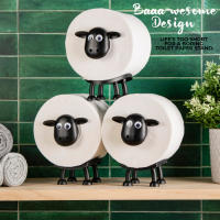 Portarrollos de baño de oveja elegante, caja de pañuelos de oveja apilable para el baño del hogar, organizador de pañuelos de animales apilable - details 2