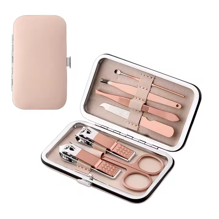 Juego de Manicura para Mujeres, Kit de Aseos para Cejas, cuido de uñas de Maple inoxidable, 7 piezas - 1
